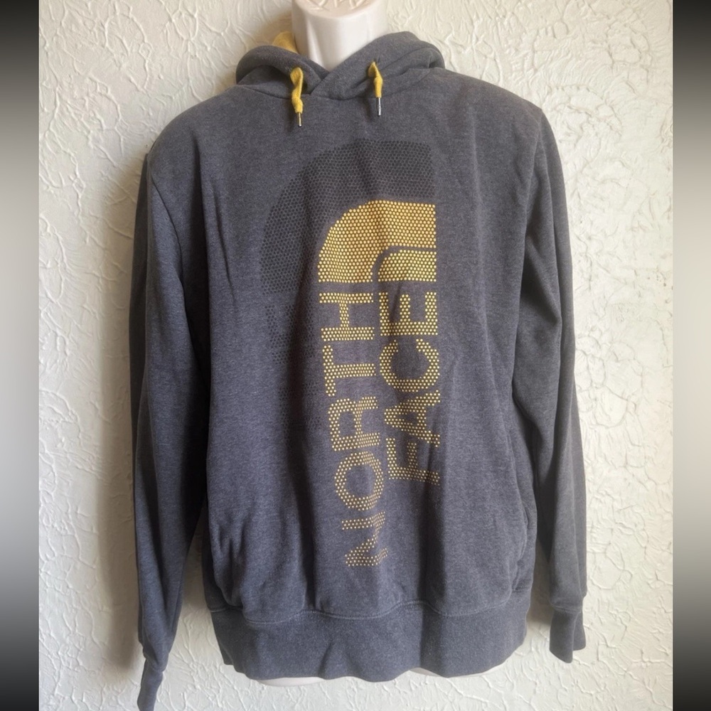 The North Face Charcoal Hoodie with Yellow Logo size large gorpcore outdoor